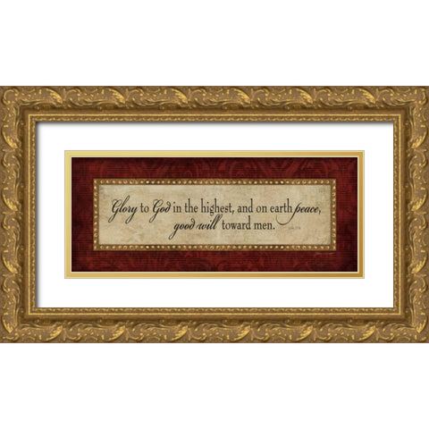 Glory to God Gold Ornate Wood Framed Art Print with Double Matting by Marrott, Stephanie