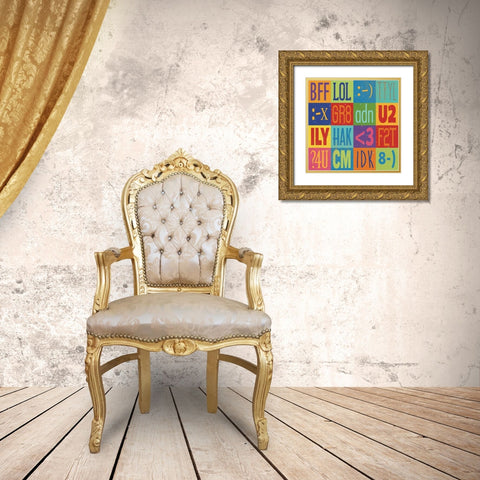 Text Talk Gold Ornate Wood Framed Art Print with Double Matting by Marrott, Stephanie