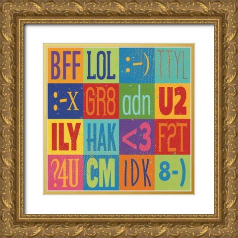 Text Talk Gold Ornate Wood Framed Art Print with Double Matting by Marrott, Stephanie