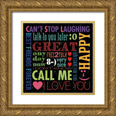 Text Slang Gold Ornate Wood Framed Art Print with Double Matting by Marrott, Stephanie