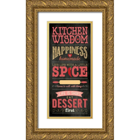 Kitchen Wisdom - Black Gold Ornate Wood Framed Art Print with Double Matting by Marrott, Stephanie