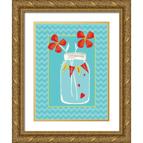 Love Jar Gold Ornate Wood Framed Art Print with Double Matting by Marrott, Stephanie