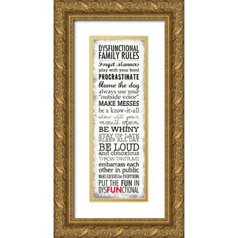 Dysfunctional Family Gold Ornate Wood Framed Art Print with Double Matting by Marrott, Stephanie