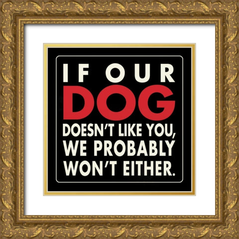 Our Dog Gold Ornate Wood Framed Art Print with Double Matting by Marrott, Stephanie