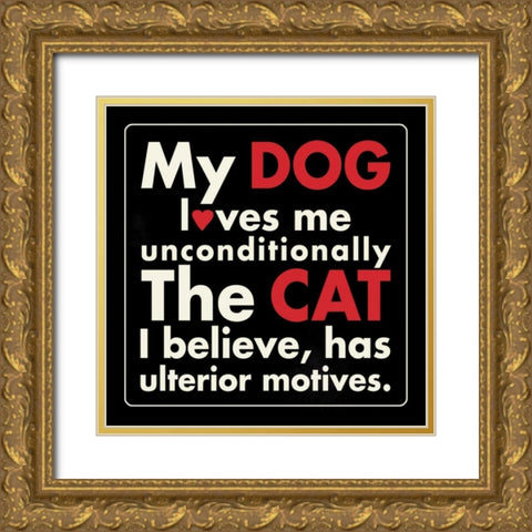 Dog Love Gold Ornate Wood Framed Art Print with Double Matting by Marrott, Stephanie