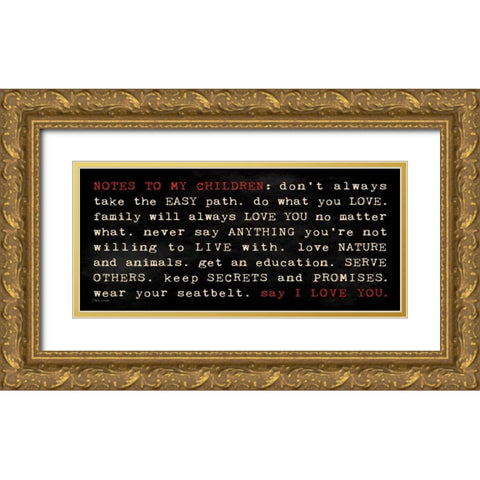 Notes I Gold Ornate Wood Framed Art Print with Double Matting by Marrott, Stephanie