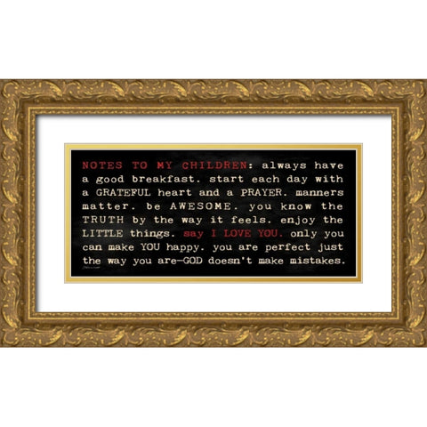 Notes II Gold Ornate Wood Framed Art Print with Double Matting by Marrott, Stephanie