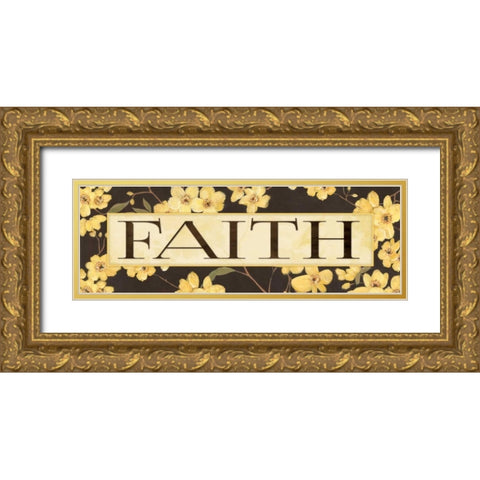 Faith Gold Ornate Wood Framed Art Print with Double Matting by Marrott, Stephanie