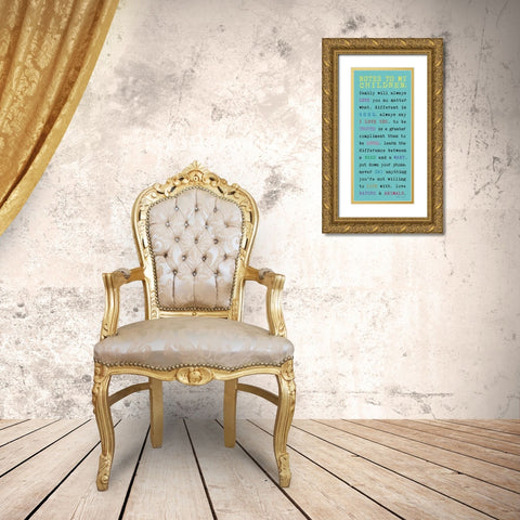Notes to Children I Gold Ornate Wood Framed Art Print with Double Matting by Marrott, Stephanie