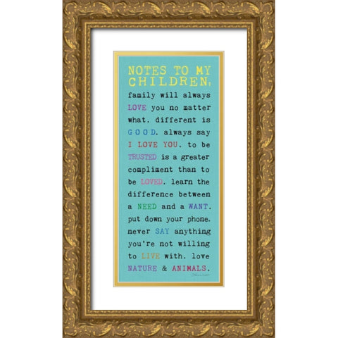 Notes to Children I Gold Ornate Wood Framed Art Print with Double Matting by Marrott, Stephanie