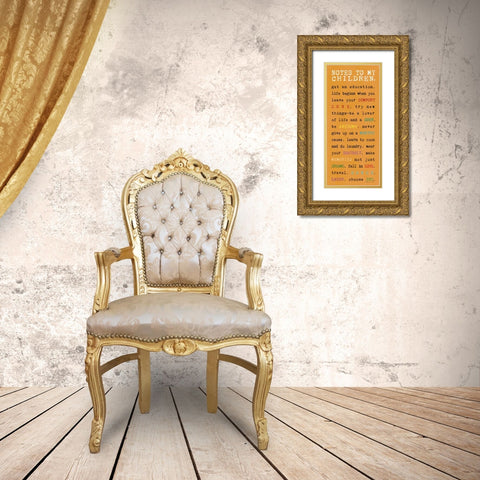 Notes to Children II Gold Ornate Wood Framed Art Print with Double Matting by Marrott, Stephanie