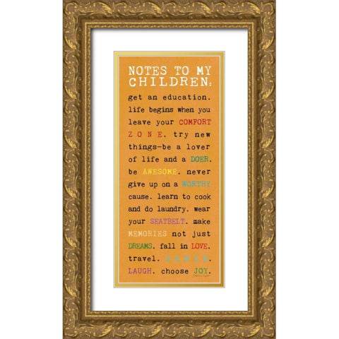 Notes to Children II Gold Ornate Wood Framed Art Print with Double Matting by Marrott, Stephanie