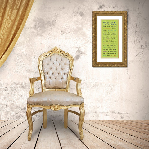 Notes to Children III Gold Ornate Wood Framed Art Print with Double Matting by Marrott, Stephanie