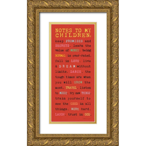 Notes to Children IV Gold Ornate Wood Framed Art Print with Double Matting by Marrott, Stephanie