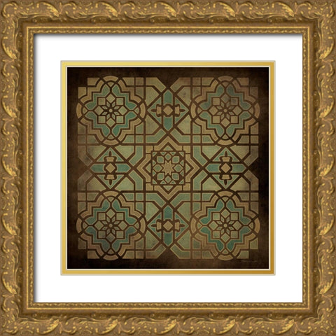 Tile Design II Gold Ornate Wood Framed Art Print with Double Matting by Marrott, Stephanie