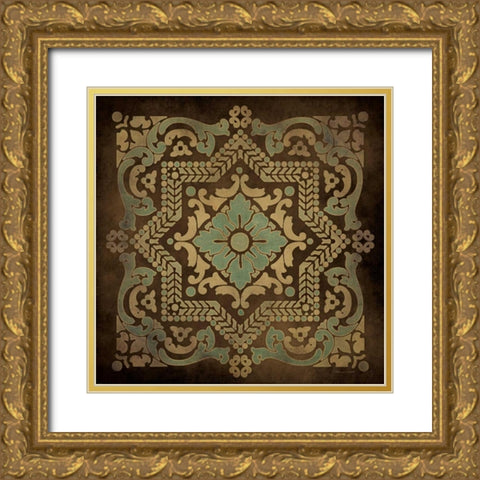 Tile Design III Gold Ornate Wood Framed Art Print with Double Matting by Marrott, Stephanie