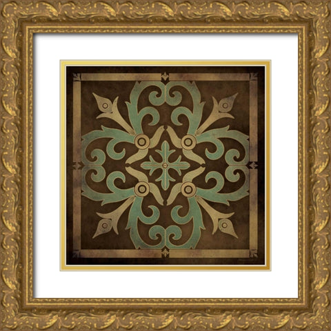 Tile Design IV Gold Ornate Wood Framed Art Print with Double Matting by Marrott, Stephanie