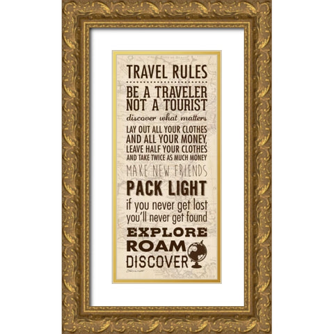 Travel Rules II Gold Ornate Wood Framed Art Print with Double Matting by Marrott, Stephanie