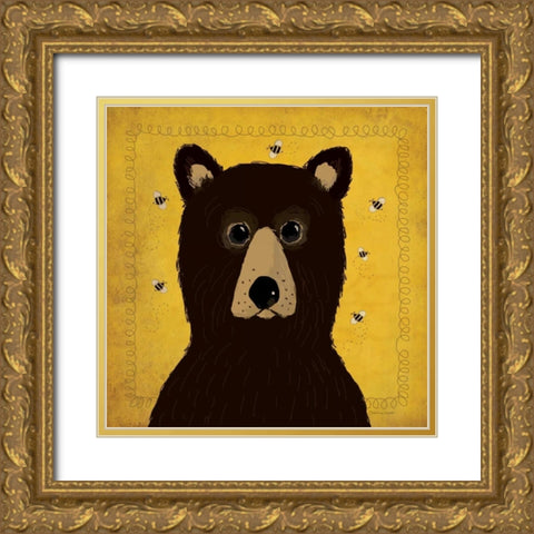 Bear Gold Ornate Wood Framed Art Print with Double Matting by Marrott, Stephanie