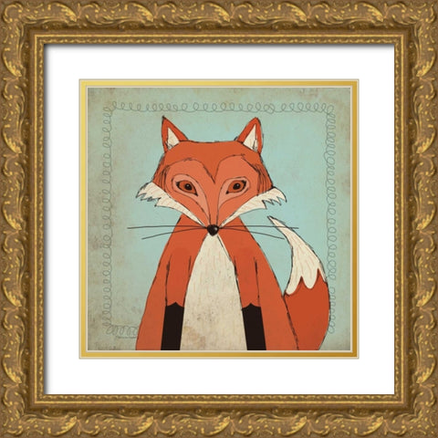Fox Gold Ornate Wood Framed Art Print with Double Matting by Marrott, Stephanie
