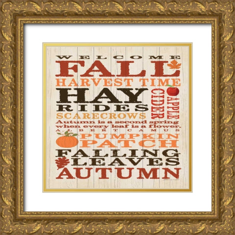 Fall Gold Ornate Wood Framed Art Print with Double Matting by Marrott, Stephanie