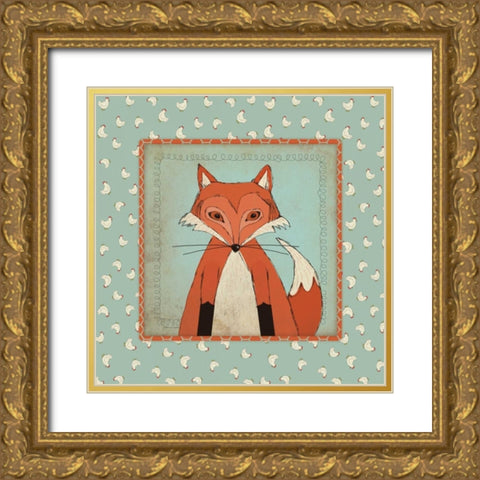 Fox in Frame Gold Ornate Wood Framed Art Print with Double Matting by Marrott, Stephanie