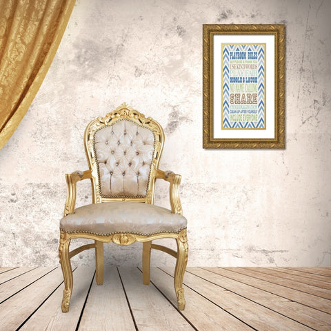 Playroom Boy I Gold Ornate Wood Framed Art Print with Double Matting by Marrott, Stephanie