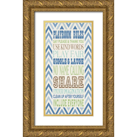 Playroom Boy I Gold Ornate Wood Framed Art Print with Double Matting by Marrott, Stephanie