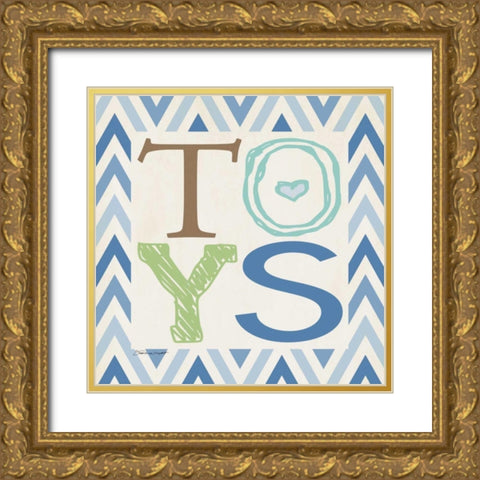 Playroom Boy Toys Gold Ornate Wood Framed Art Print with Double Matting by Marrott, Stephanie
