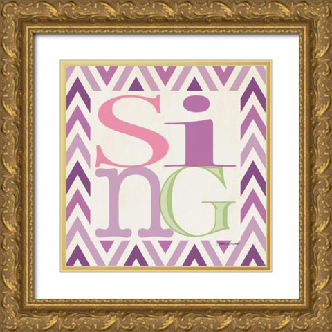 Playroom Sing II Gold Ornate Wood Framed Art Print with Double Matting by Marrott, Stephanie