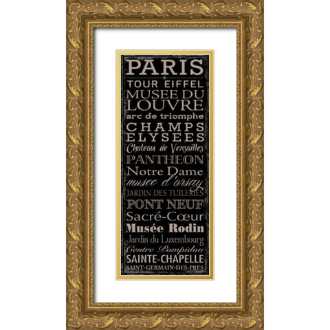 Tour Eiffel Gold Ornate Wood Framed Art Print with Double Matting by Marrott, Stephanie