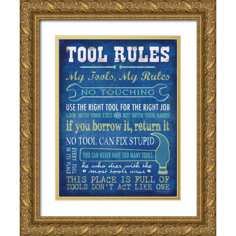 Tool Rules Gold Ornate Wood Framed Art Print with Double Matting by Marrott, Stephanie
