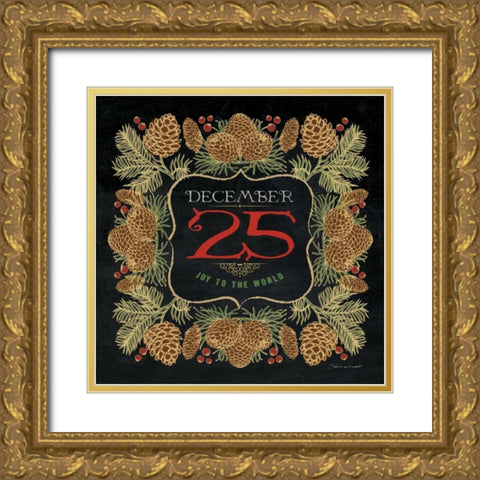 Dec. 25 Pine Frame Gold Ornate Wood Framed Art Print with Double Matting by Marrott, Stephanie