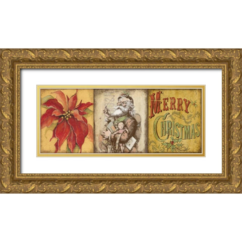 Holiday 3 Patch I Gold Ornate Wood Framed Art Print with Double Matting by Marrott, Stephanie