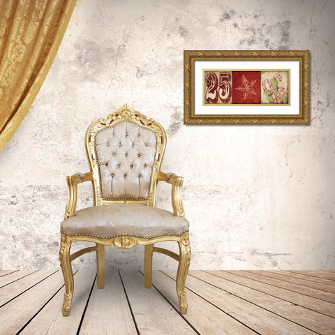 Holiday 3 Patch II Gold Ornate Wood Framed Art Print with Double Matting by Marrott, Stephanie