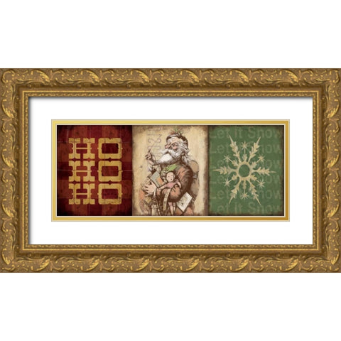 Holiday 3 Patch III Gold Ornate Wood Framed Art Print with Double Matting by Marrott, Stephanie