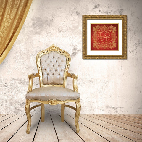 Love   Gold Ornate Wood Framed Art Print with Double Matting by Marrott, Stephanie