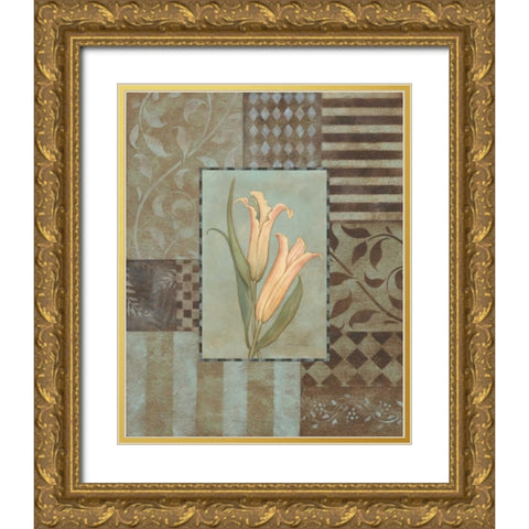 Large Lilies Gold Ornate Wood Framed Art Print with Double Matting by Marrott, Stephanie