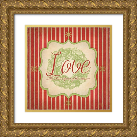 Love Gold Ornate Wood Framed Art Print with Double Matting by Marrott, Stephanie