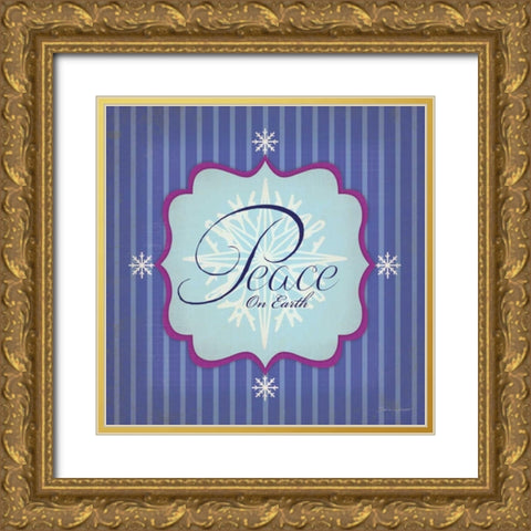 Peace Gold Ornate Wood Framed Art Print with Double Matting by Marrott, Stephanie