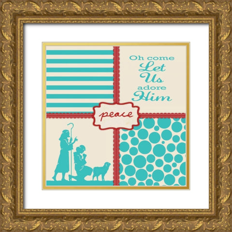 Adore Him Gold Ornate Wood Framed Art Print with Double Matting by Marrott, Stephanie