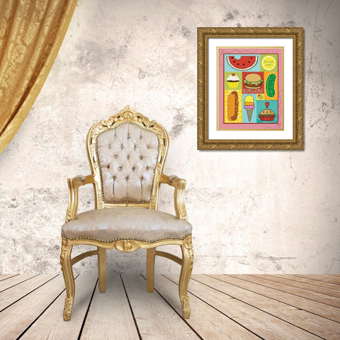 Picnic Food Gold Ornate Wood Framed Art Print with Double Matting by Marrott, Stephanie
