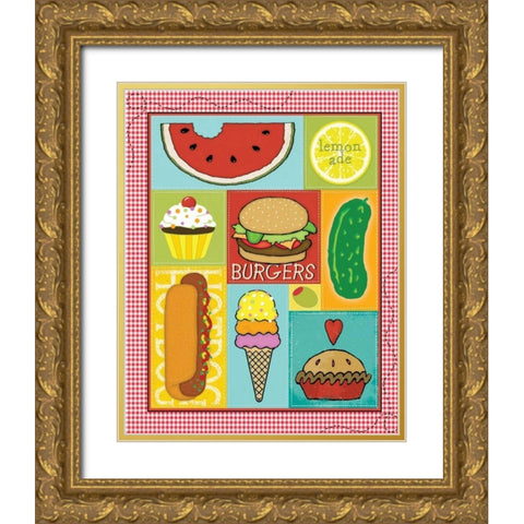 Picnic Food Gold Ornate Wood Framed Art Print with Double Matting by Marrott, Stephanie