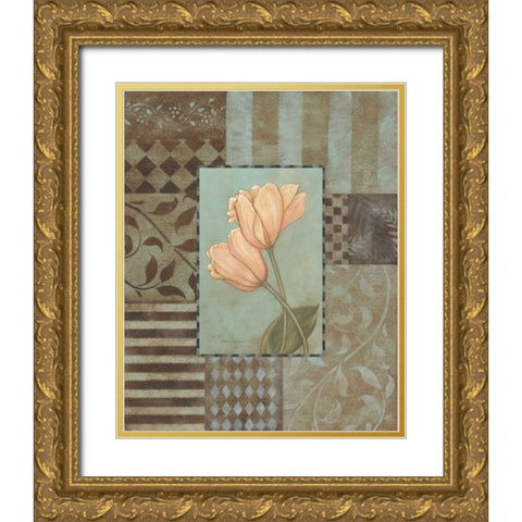 Large Tulips Gold Ornate Wood Framed Art Print with Double Matting by Marrott, Stephanie