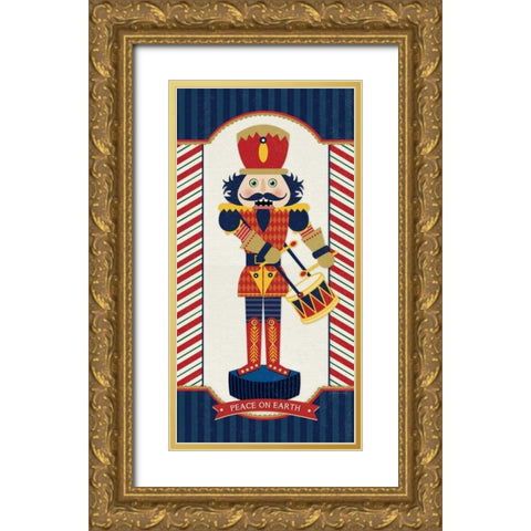 Nutcracker III Gold Ornate Wood Framed Art Print with Double Matting by Marrott, Stephanie