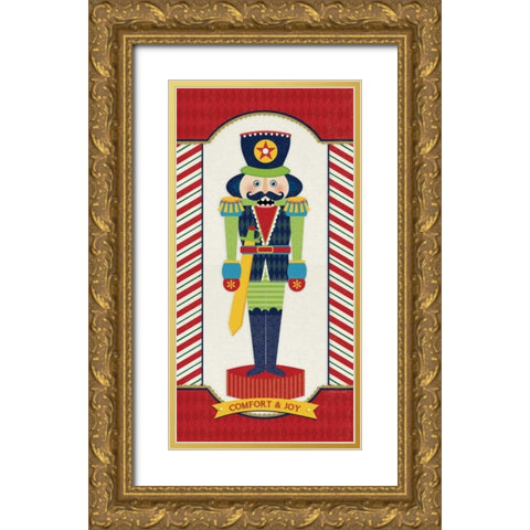 Nutcracker IV Gold Ornate Wood Framed Art Print with Double Matting by Marrott, Stephanie