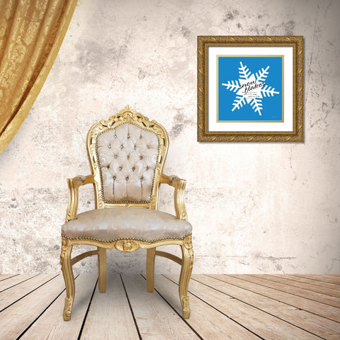 Pour Down - Blue Gold Ornate Wood Framed Art Print with Double Matting by Marrott, Stephanie
