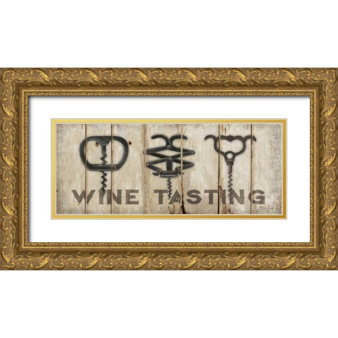 Wine Tasting Gold Ornate Wood Framed Art Print with Double Matting by Marrott, Stephanie