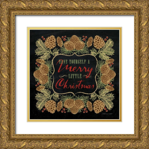 Merry Little Gold Ornate Wood Framed Art Print with Double Matting by Marrott, Stephanie