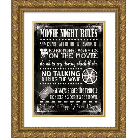 Movie Rules Gold Ornate Wood Framed Art Print with Double Matting by Marrott, Stephanie
